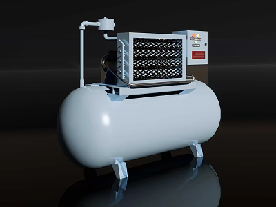 High Performance Industrial Equipment With Air Tank Control Panel And Ventilation Grill 3d model