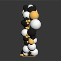 Luxurious Event Entrance With Black Gold Silver Balloons Gold Decorative Letters And Tassel Decorations