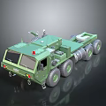 Green Military Heavy Duty Vehicle With Multi Wheel Drive And Flatbed Cargo Structure
