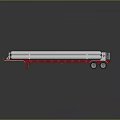 Heavy Duty Pipe Transport Trailer with White Cylindrical Pipes and Red Base