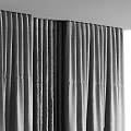 Elegant Modern Gray And White Double Layer Curtains For Home Interior Design 3d model