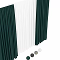 Luxury Green Velvet Curtains with White Sheer Panels and Multiple Color Options