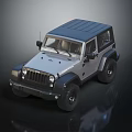 Silver And Black Off Road Vehicle With Hardtop Large Tires And Front Grille Design