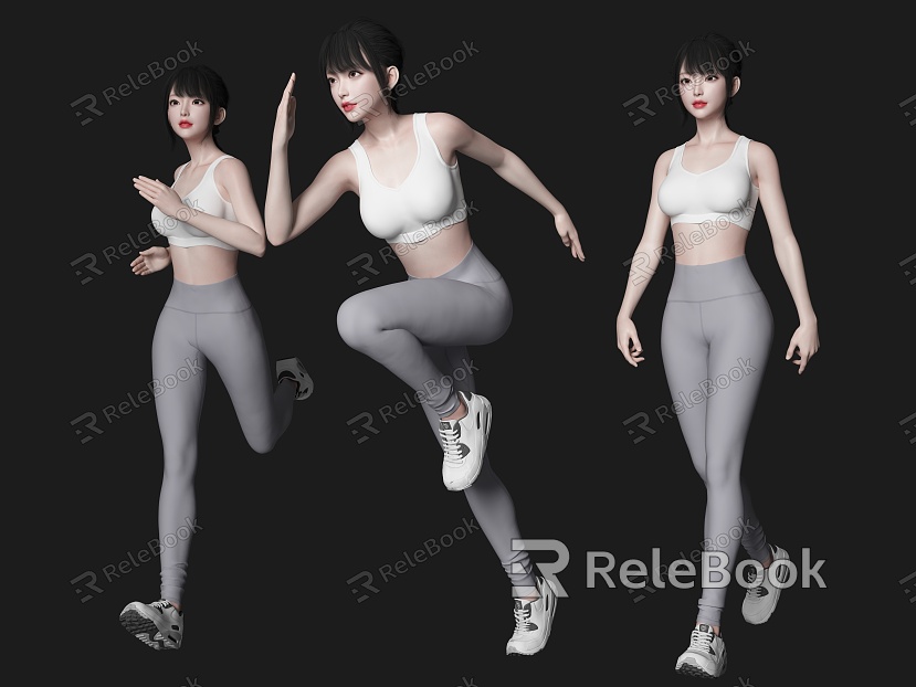 Running Figure Sports Woman Walking Figure Running Figure Running Figure Yoga Pants Shark Pants Tight Pants Figure model