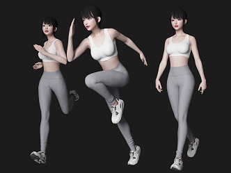 Running Figure Sports Woman Walking Figure Running Figure Running Figure Yoga Pants Shark Pants Tight Pants Figure 3d model