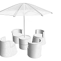 Modern Circular Pergola Structure With Wooden Pattern Roof Central Opening And Supporting Pillars