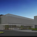 Modern Industrial Factory Building With Glass Curtain Wall And Metal Structure Design