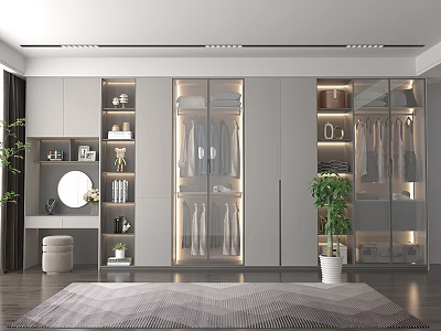 Modern Wardrobe Simple Wardrobe Dressing Table 3d model