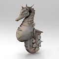 Artistic Seahorse Shaped Decorative Ornament Set With Saxophone Elements For Home Decor