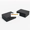 Two Black Wooden Storage Boxes With Smooth Surface And Lid Design
