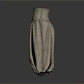Daily Life Essential Loose Fit Beige Fabric Pants With Elastic Waist And Cuffed Hem