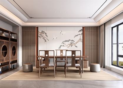 New Chinese Tea Room 3d model