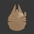 Detailed Golden Millennium Falcon Model With Reflective Surface And Crafted Design