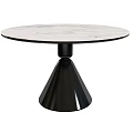 Modern Round Dining Table With Marble Top And Unique Sleek Base Design 3d model