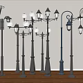 Various Styles Outdoor Lights With Metal Construction And Globular Shades For Garden Street Use