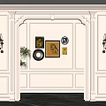 Decorative Wall Interior With Ornate Archway Artworks Mirror Wall Sconces And Potted Plant