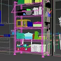 Multi tiered Kitchen Storage Shelf With Glass Doors Microwave Bowls And Containers