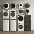 Various Modern Washing Machines With Different Styles And Colors For Home Use
