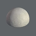 Rough Textured Natural Stone Hemisphere With Gray Background Surface 3d model