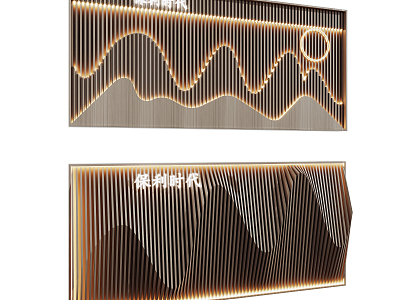 New Chinese background wall Grille background wall model