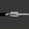 Silver Metallic Revolver With Black Grip And Orange Bullet On Dark Background