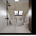 Minimalist Yoga Space With Skylight Mirror Yoga Mat Balls And Hanging Hammock