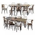 Elegant Dining Table Set With Matching Chairs For Modern Home Dining Decor 3d model