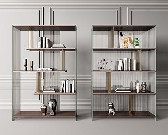 Modern Bookshelf Miloti Bookcase Combination 3d model