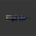 Futuristic Sci Fi Weapon With Blue Glowing Barrel Mechanical Grip And Metallic Texture