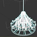 Ornate Two Tiered Industrial Metal Chandelier With Elaborate Chain Details