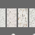 Set of Four Decorative Wall Art Paintings With Plant And Butterfly Patterns
