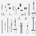 Shower combination shower faucet 3d model