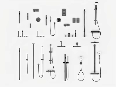 Shower combination shower faucet 3d model