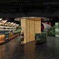 Modern Bar Interior With Curved Counter Green Marble And Warm Lighting