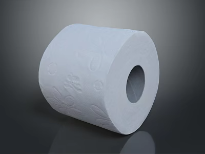 Soft White Toilet Paper Roll With Decorative Floral Patterns For Household Essentials 3d model