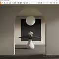 Modern Dining Table Round Dining Table 3d model