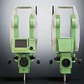 Two Green Total Station Surveying Equipment With Digital Display And Buttons