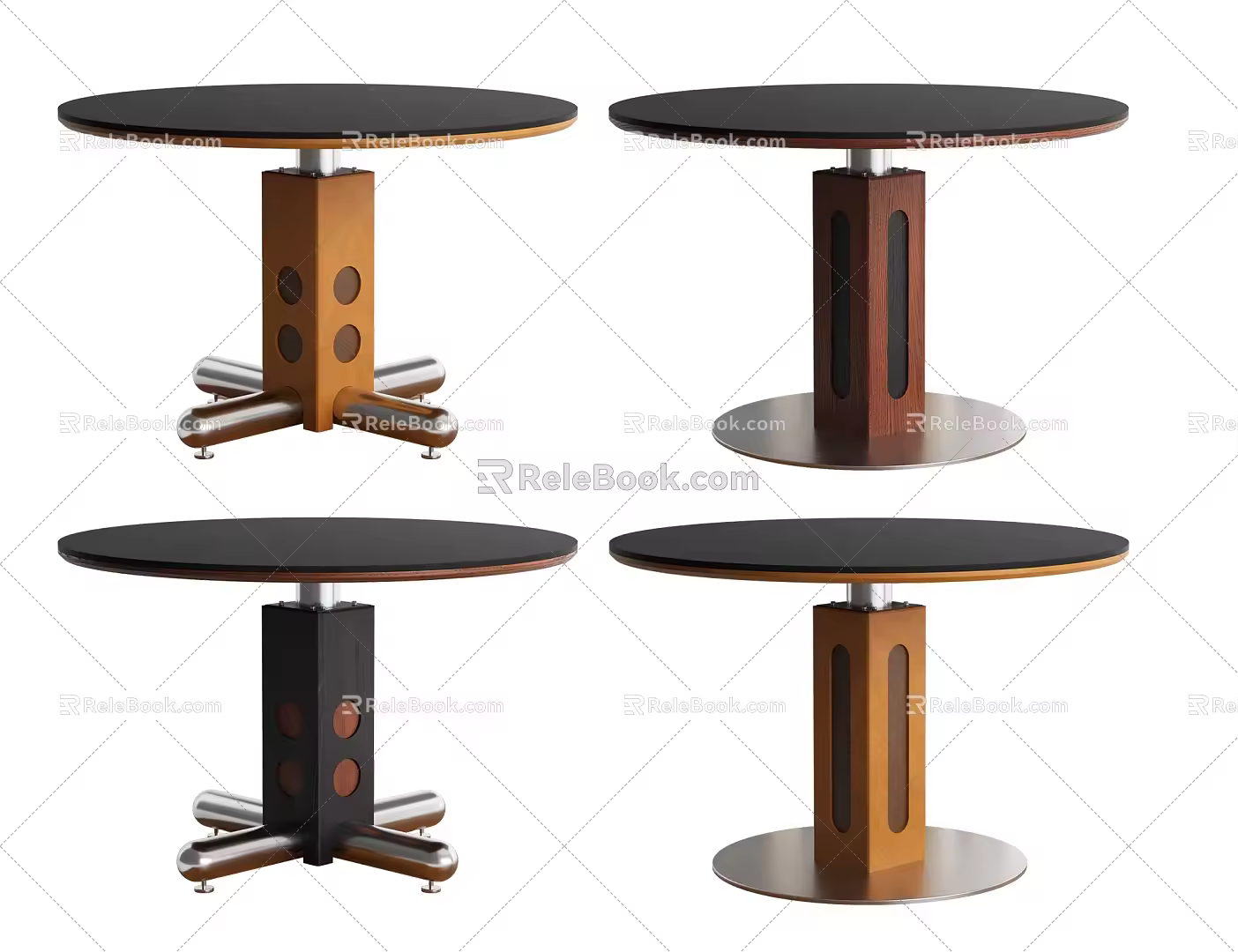 ; Bauhaus Round Table Round Rock Plate Dining Table Metal Leg Round Table Nordic Dining Table Polka Round Table 3d model