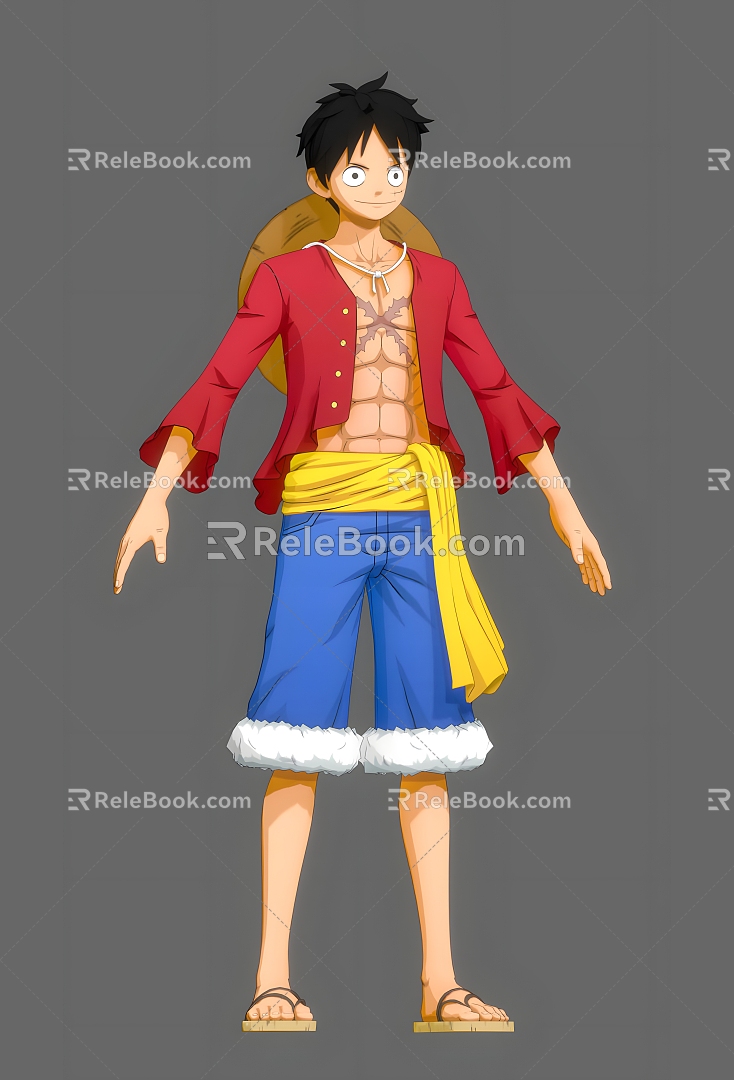 One Piece Lufei One Piece Animation Animation Movie Game Cartoon Straw Hat Kid Pirates Do Action 3d model