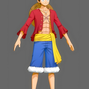 One Piece Lufei One Piece Animation Movie Game Cartoon Straw Hat Kid Pirates Do Action 3d model