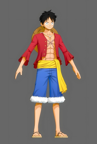 One Piece Lufei One Piece Animation Movie Game Cartoon Straw Hat Kid Pirates Do Action 3d model