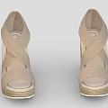 Brown Wedge Sandals with Crisscross Straps Woven Material and Comfortable Heel Design