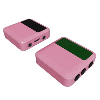 Pink Electronic Devices With Textured Surface Black And Green Screens And Ports 3d model