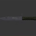 Tactical Combat Knife With Sharp Serrated Blade And Green Textured Military Handle Design