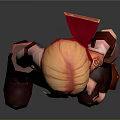 3D Cartoon Character Model With Blonde Hair Red Scarf Top Pants And Boots