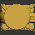 Golden Decorative Sculpture Carving with Spiral Patterns and Intricate Base Design