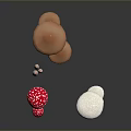 Colorful Mushroom Varieties With Red Spotted Orange And White Caps