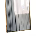 Modern Gold Framed Mirror In Bright Interior With Sheer Curtains And Natural Light