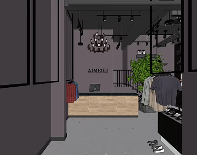 Industrial LOFT Clothing Store 3d model