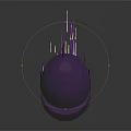 Fresh Purple Eggplant Being Sliced into Thin Pieces with Splashing Juice Drops